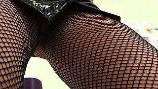 English gilfs Alisha and Diana love wearing fishnets