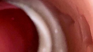 Camera Inside Deep Pussy Captures Huge Ejaculation of Sperm