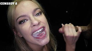 Blonde beauty Lindsey Lakes takes a big black cock in her mouth