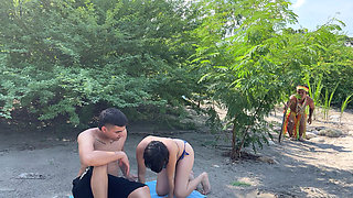 LITTLE INDIAN DWARF MAKES ME FUCK MY STEPBROTHER ON HIS MAGIC ISLAND AS A TRIBUTE WHILE HE WATCHES US HAVING ROUGH SEX.