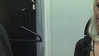 Blonde Milf gets naked and masturbates horny pussy