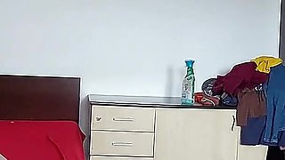Amateur MILF Cleans in the Empty House. Brunette Hairy Pussy, Big Tits.
