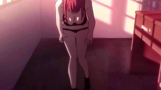 Uncensored Hentai: Beautiful Buxom Redhead Makima (Chainsaw Man) Fucks Her Colleague In the Office