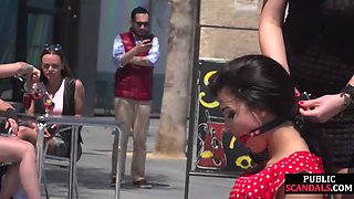 Mouthgagged bigbooty babe get humiliated