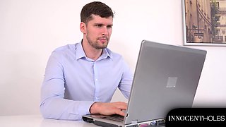 Naughty Nikki Fox Nails Her Job Interview By Mounting Her Boss' Big Boner