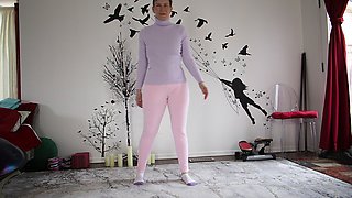 Goddess Aurora Willows Bend Over, and Cameltoe in Pink Dress Pants, Custom Order