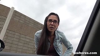 Skinny Street Whore Pounded Hard in Luxurious Car