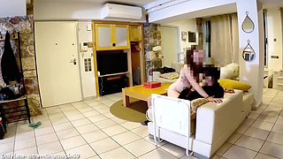 Stunning Looking Wife Gets Fucked by the Delivery Guy While Alone at Home, Surveillance Camera Records Wife and Delivery Guy