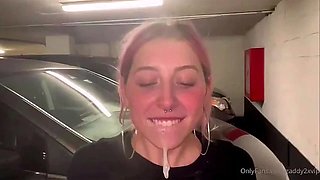 Big-eyed teen interracial blowjob