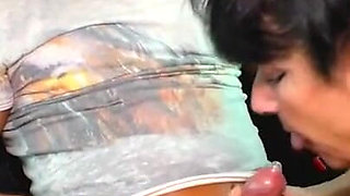 Tattooed Milf blows huge cock in the car and rides it on