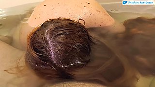 Underwater Bathtub Blowjob with Long Haired Redhead MILF