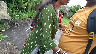 Permi Pooja outdoor blowjob with college boy in forest - hot desi bhabhi public sex at tourist place