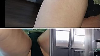 Horny Latina Wife Strips and Masturbates Moaning - Hairy Pussy, Big Tits, Big Ass