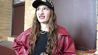 Skinny Ukrainian Teen Mari Moon Gets Cum in Eye During German Scout Casting Fuck