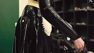 Cute Rubber Maid Girl Fucks Herself While Cleaning