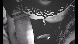 Blowjob edging for chastity slave