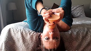 Extreme Dildo Facefuck Solo Female BDSM Fun