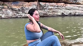 Jenifer Play Fucks Boyfriend's Best Friend in River - Big Tits Latina Amateur Outdoor Sex