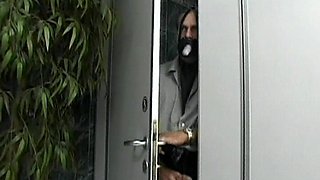 Cum Eating French Babe Gang Banged by Strapon Guys