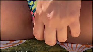 Public Places 1/3 We Almost Got Caught, Hot Day At The Beach, Exhibitionism, Masturbation And Squirt