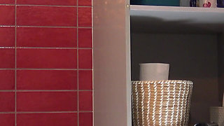 Sexy and Hor Petite Brunette Babe Takes Her Smallest Panties off While Flashing Pussy Lips and Naked Ass Under Her Skirt