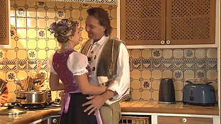 Alisha in a Dirndl Does It as It Is Shown to Her in the Sex Magazine