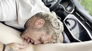 A Hitchhiker Plays With In The Front Seat