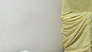 Girls-only Apartment in Japan, a Girl Cleaning in Apron Style Miniskirt Uniform, Thong Wedgie Panties, and White Socks