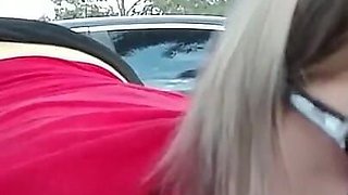 Busty Blonde Loves Eating Cum - Car Blowjob