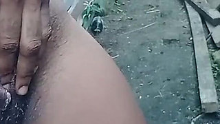 Rubbing My Pink Hairy Pussy Pissing Outdoors