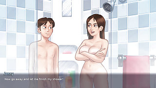 Shower Scene with Cum in Mouth Gameplay