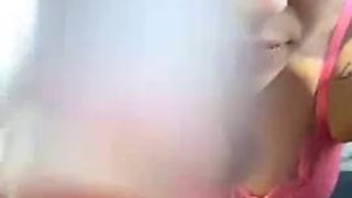 Big booty ass and busty blonde teasing in car and outdoor