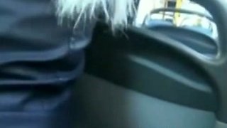 Naughty pretty amateur blond head gonna suck and jerk dick in the bus