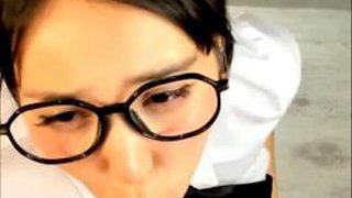 Naughty student on her knees: Blowjob, Babe  Asian Porn