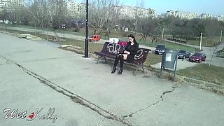 Girl Flashing In Public Park With Wet Kelly