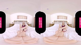 Charlotte Stokely, Virtual Reality And Lina Paige In Blonde Babe Needs De-stress Sex