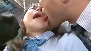 Thirsty Japanese fucked on a crowded bus