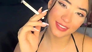 Beautiful Blonde with Big Tits and Cigarette Lover Likes to Suck a Big Cock While Smoking Cigarette
