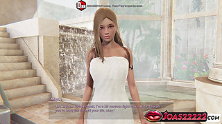 Pussy Lick in Bath for a Hot Girl with Big Tits Close up 3D Animation Porn