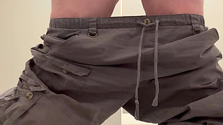 Redhead nympho masturbates in PUBLIC restroom