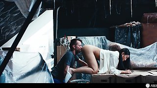 Hot thai girl froze in place for a lucky guy to have fun with her pussy