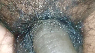 Indian daddy play with his soft cock jerking precum
