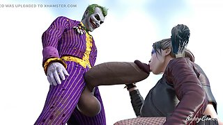 The Joker takes it to Harley Quinn with a massive pink cigar for some anal fun