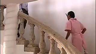 Ariel Paola very hot brazilian maid fucked by her boss: Blowjob, Cumshot  Interracial Porn