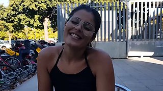 Extreme amateur pov blowjob with brunette babe