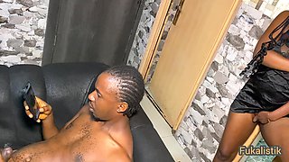 African Stepmom Caught BBC Stepson Masturbating and Wanted a Taste of Big Cock