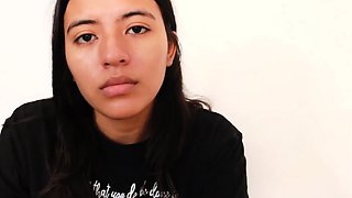 Latina professor drills her student while investigating