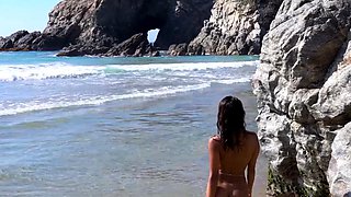 Tiny Mexican teen beauty beach posing