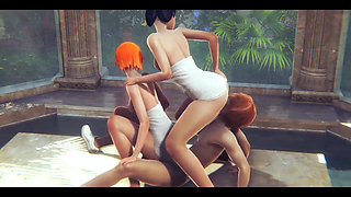 Hentai - Gwen Hard Sex in a Bath - Japanese Asian Manga Anime Game Porn