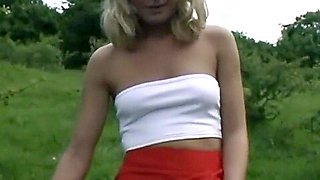 british blonde girl flashing